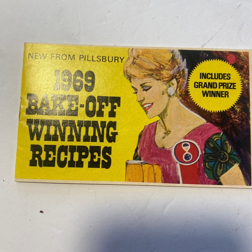 Pillsbury Recipe Booklet Yellow Exc 1969 Bake-Off Winning Recipes Nostalgic